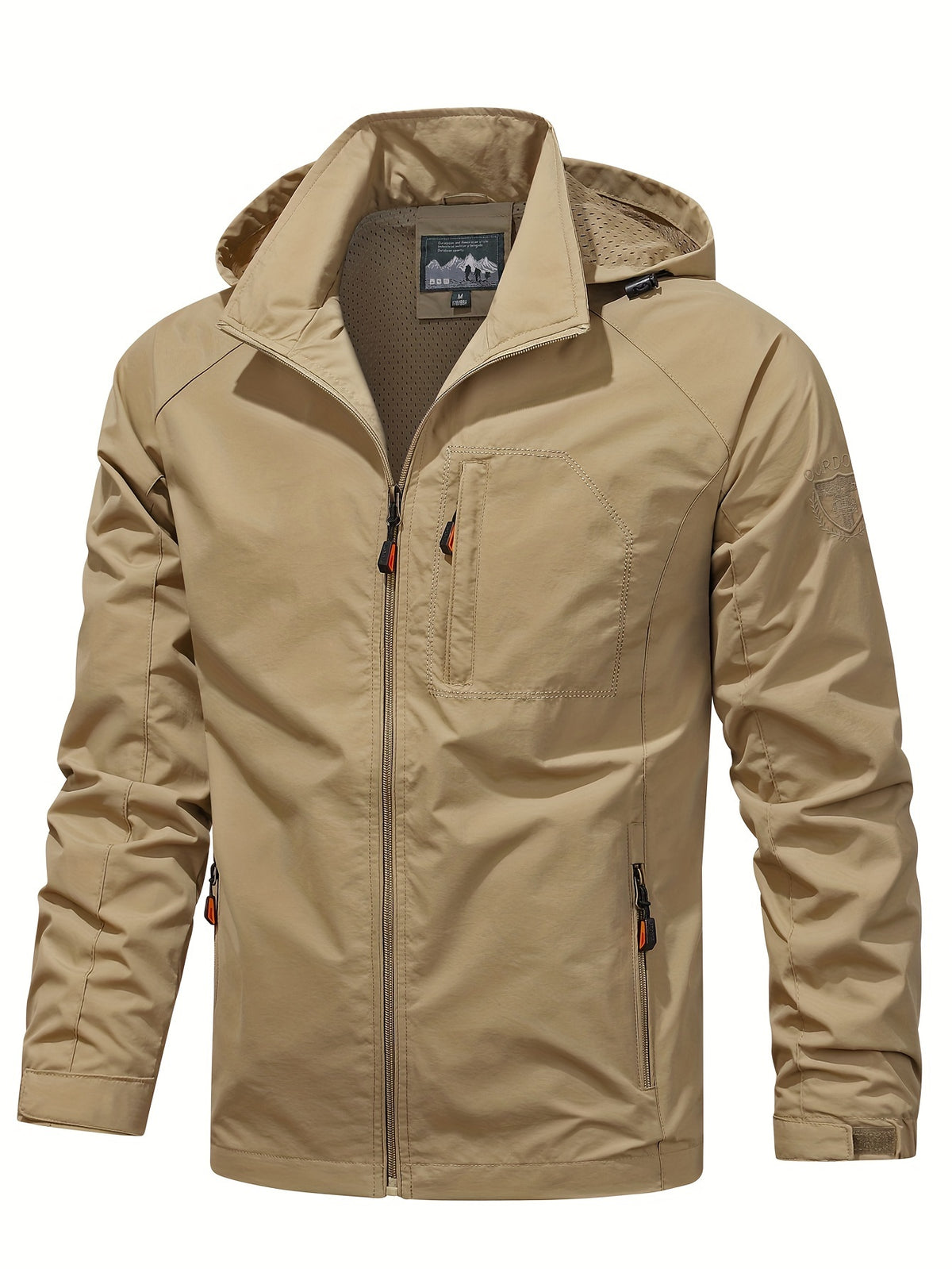 RAGLAN HOODED NYLON JACKET FOR MEN