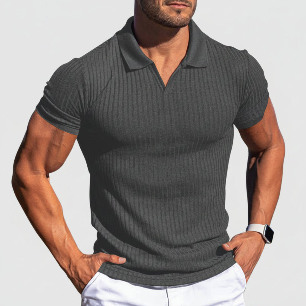SLIM TEXTURED POLO SHIRT FOR MEN