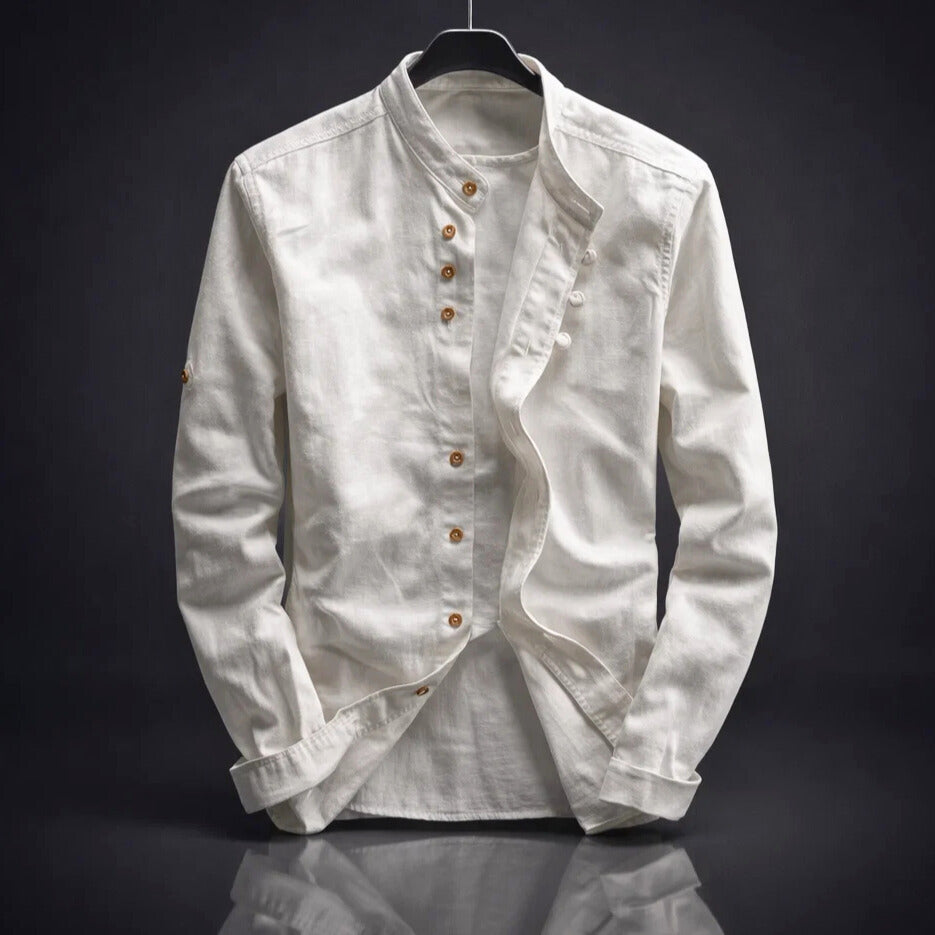 STAND COLLAR BUTTON SHIRT FOR MEN