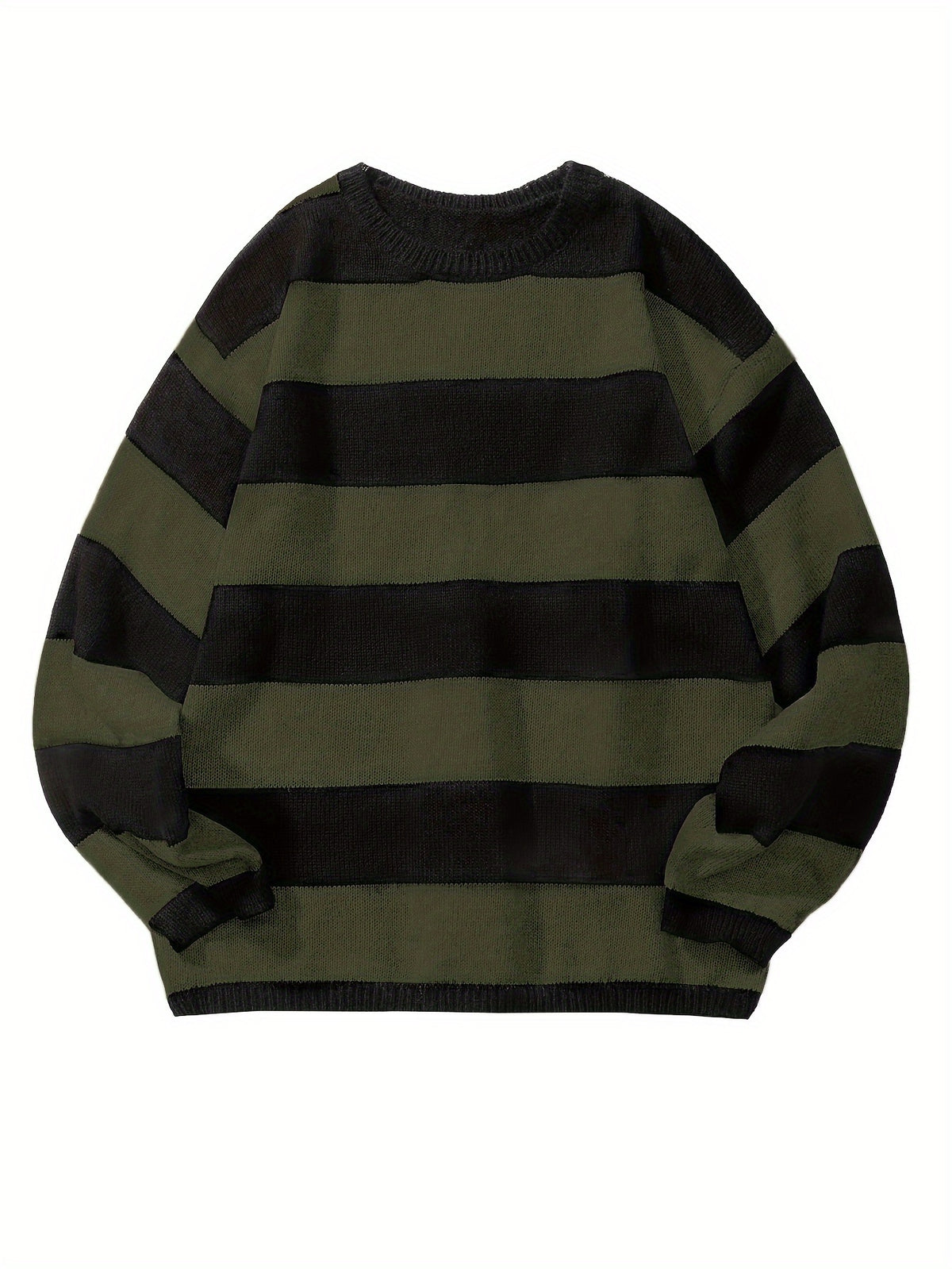 STRIPED KNIT PULLOVER SWEATER FOR MEN