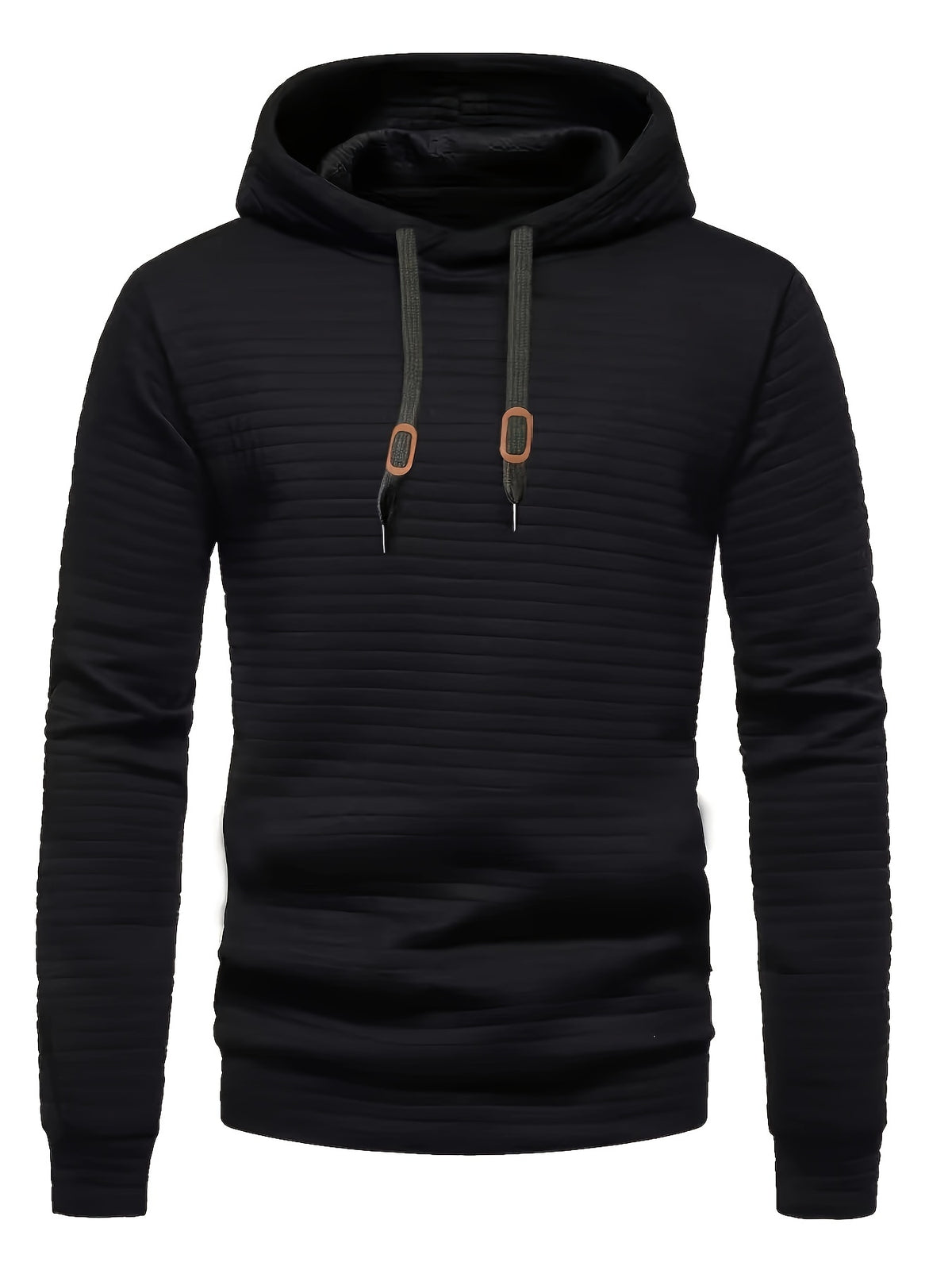 CHECKERED HOODED KNIT SWEATSHIRT FOR MEN