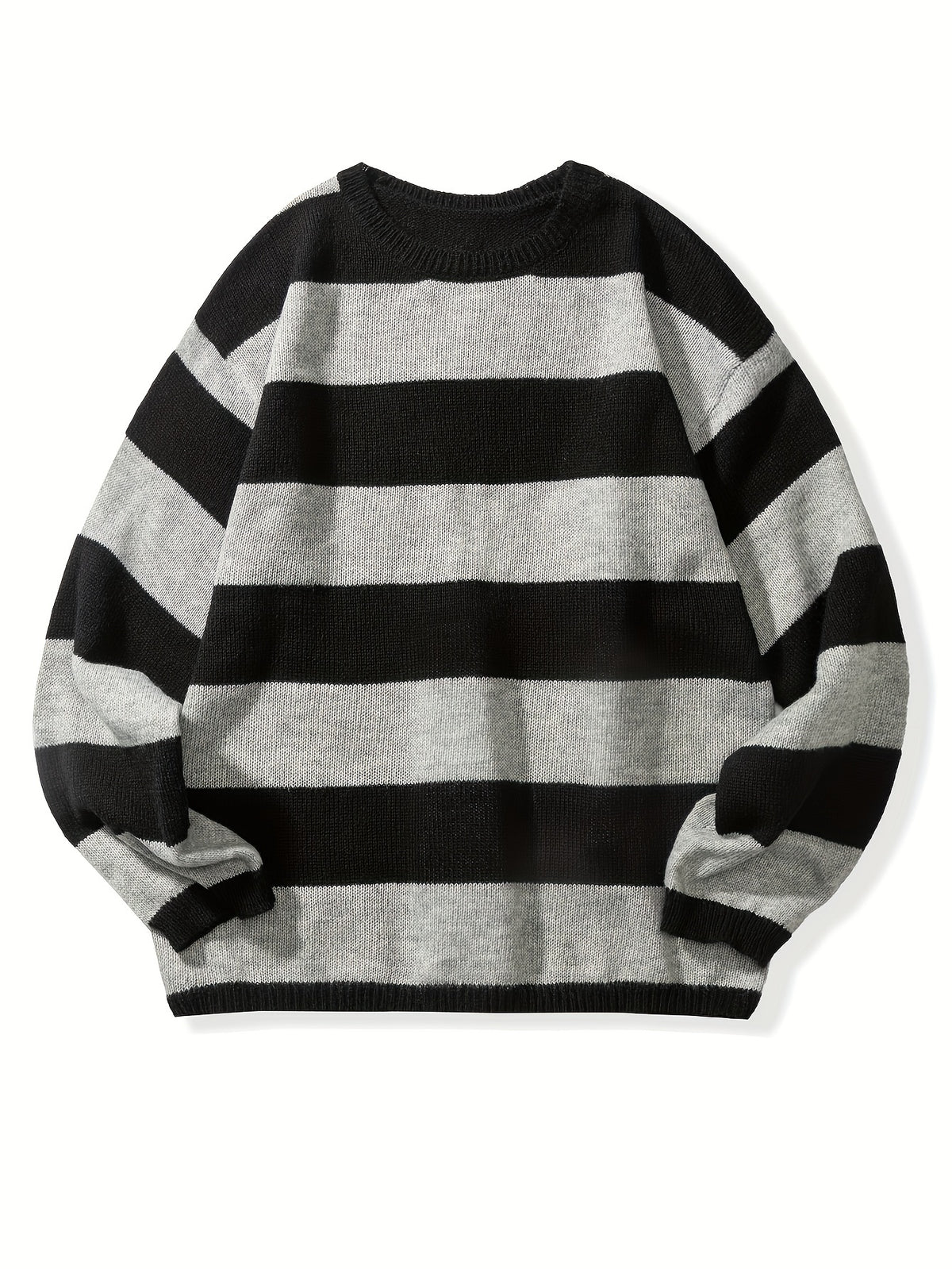 STRIPED KNIT PULLOVER SWEATER FOR MEN