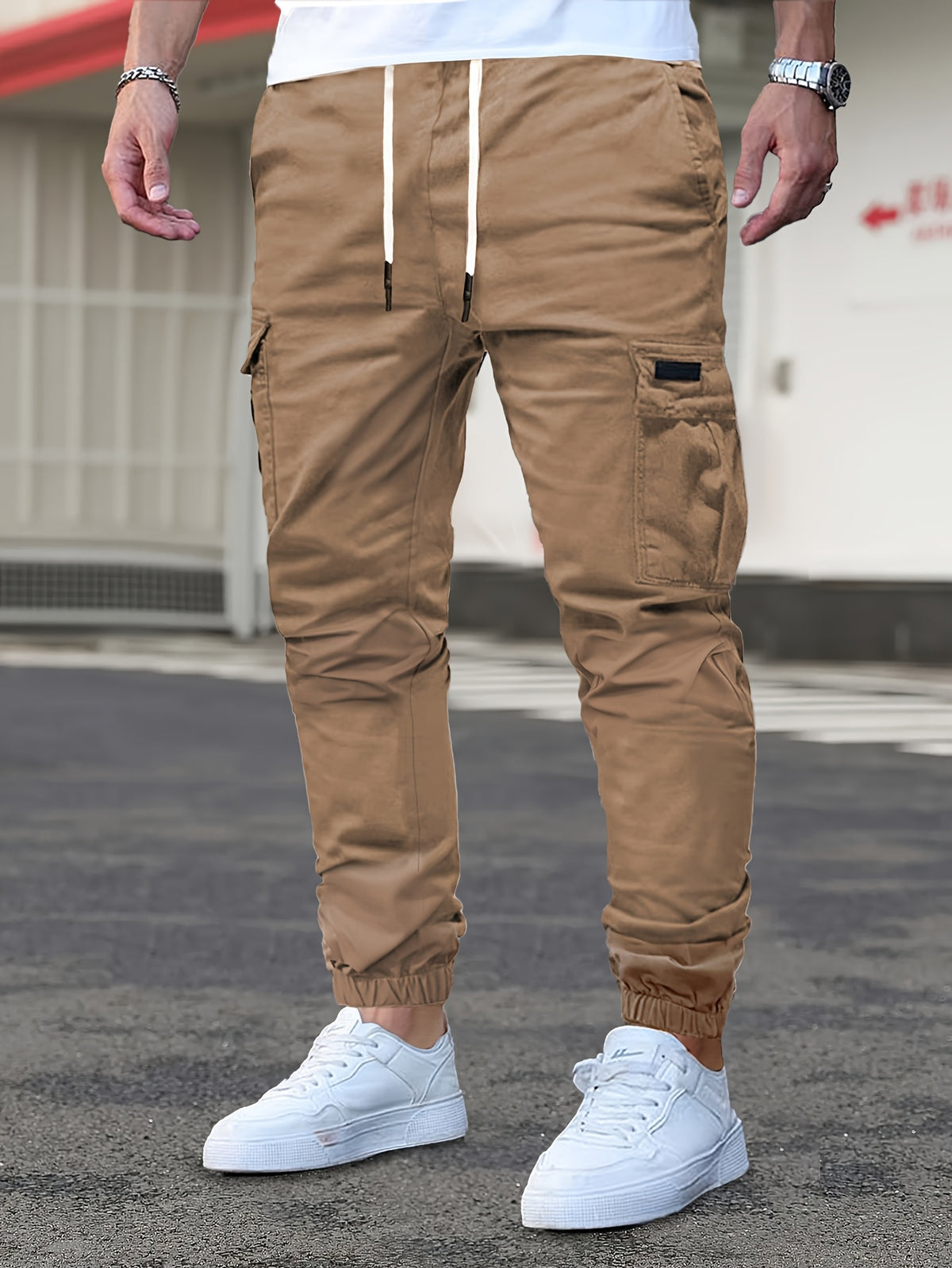 DRAWSTRING CARGO TROUSERS FOR MEN