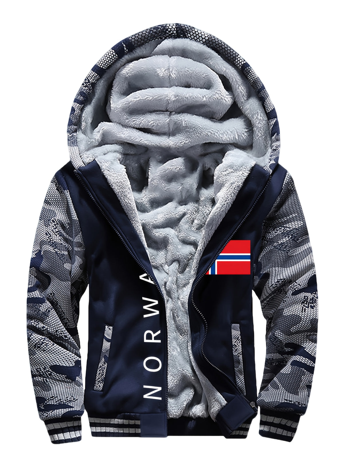 COLOUR BLOCK FLEECE HOODIE FOR MEN