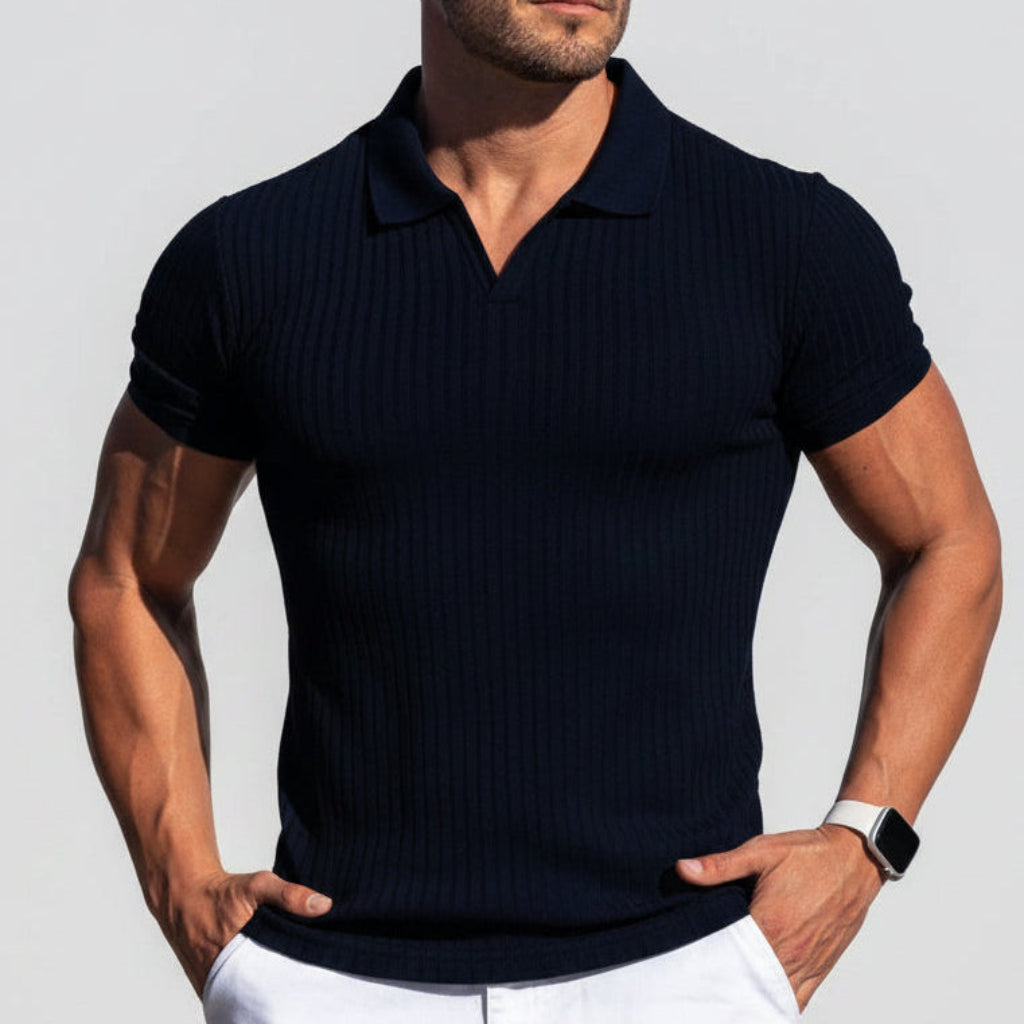 SLIM TEXTURED POLO SHIRT FOR MEN