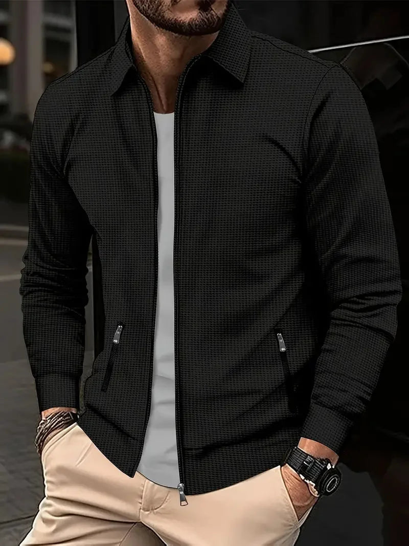 ZIP STAND COLLAR CARDIGAN FOR MEN