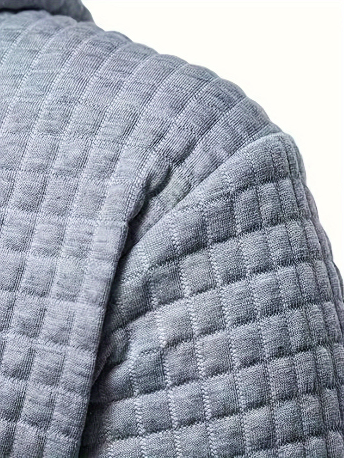 CHECKERED HOODED KNIT SWEATSHIRT FOR MEN