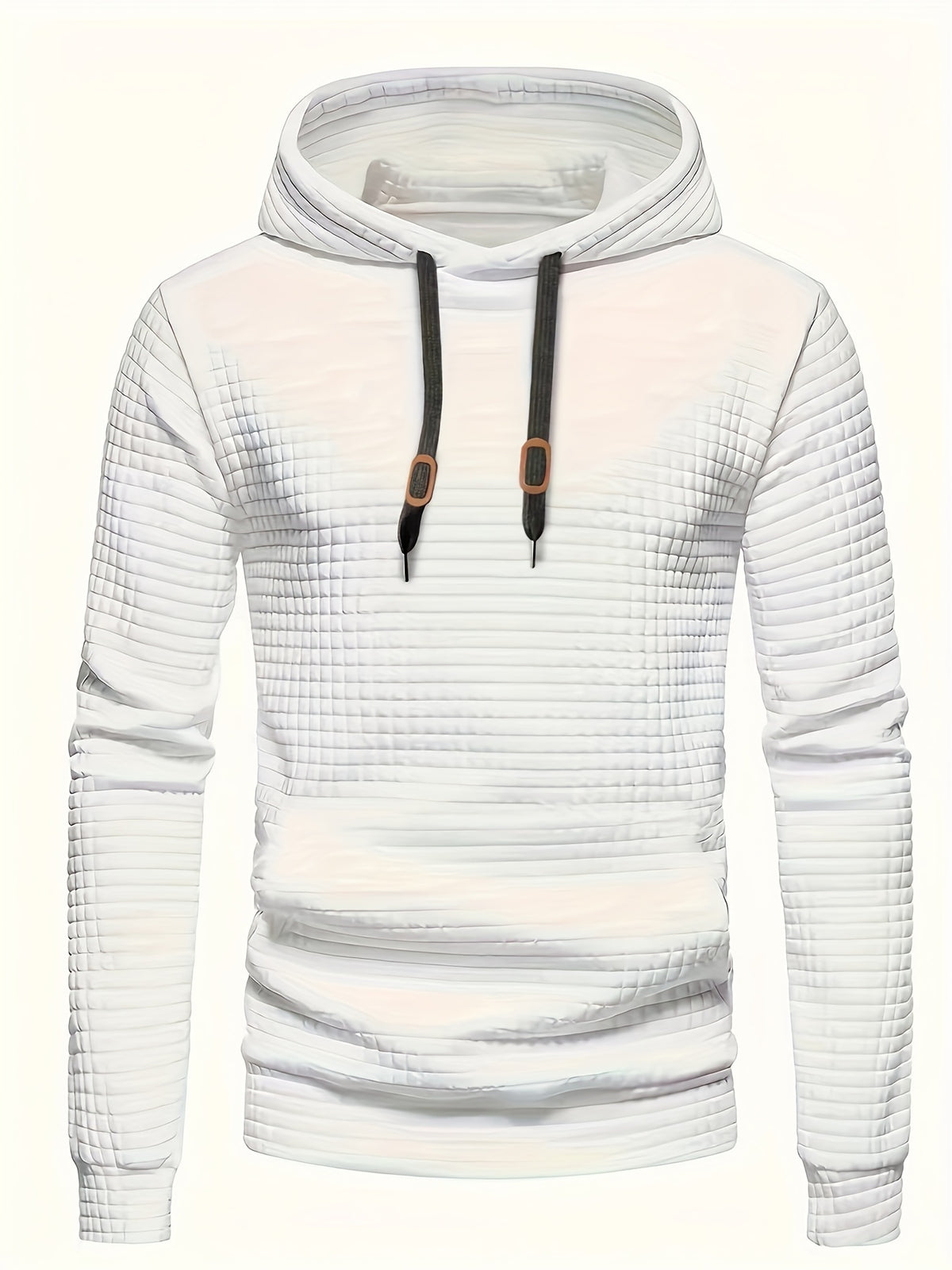 CHECKERED HOODED KNIT SWEATSHIRT FOR MEN