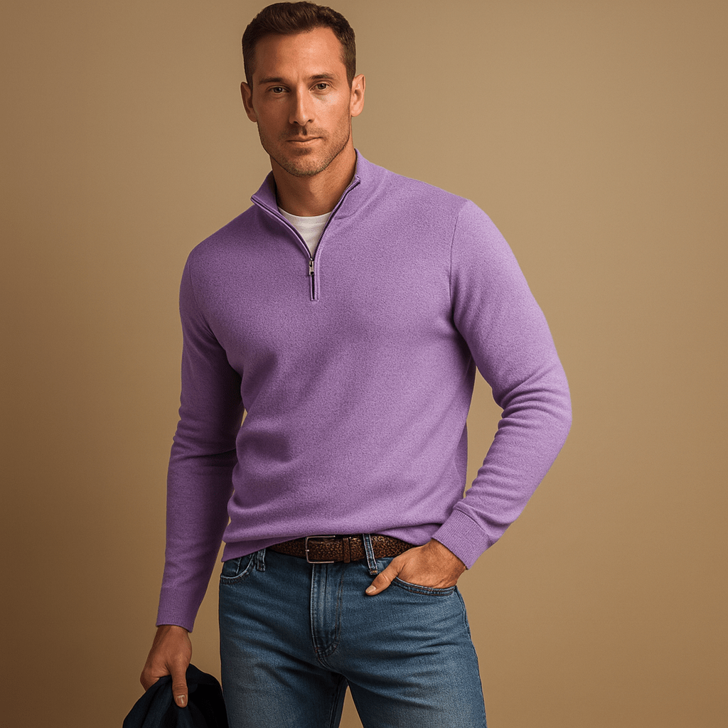 HALF ZIP KNIT SWEATER FOR MEN