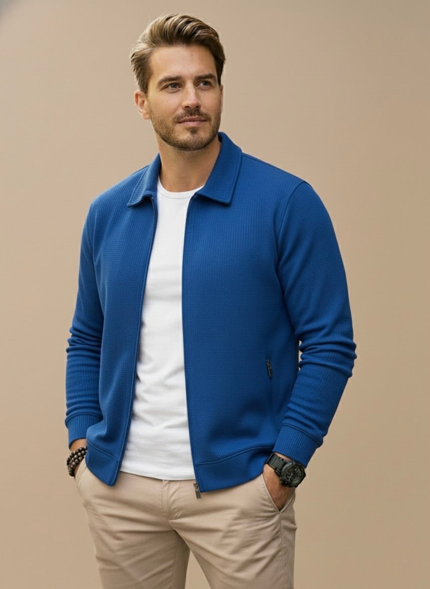 STAND COLLAR ZIP CARDIGAN FOR MEN