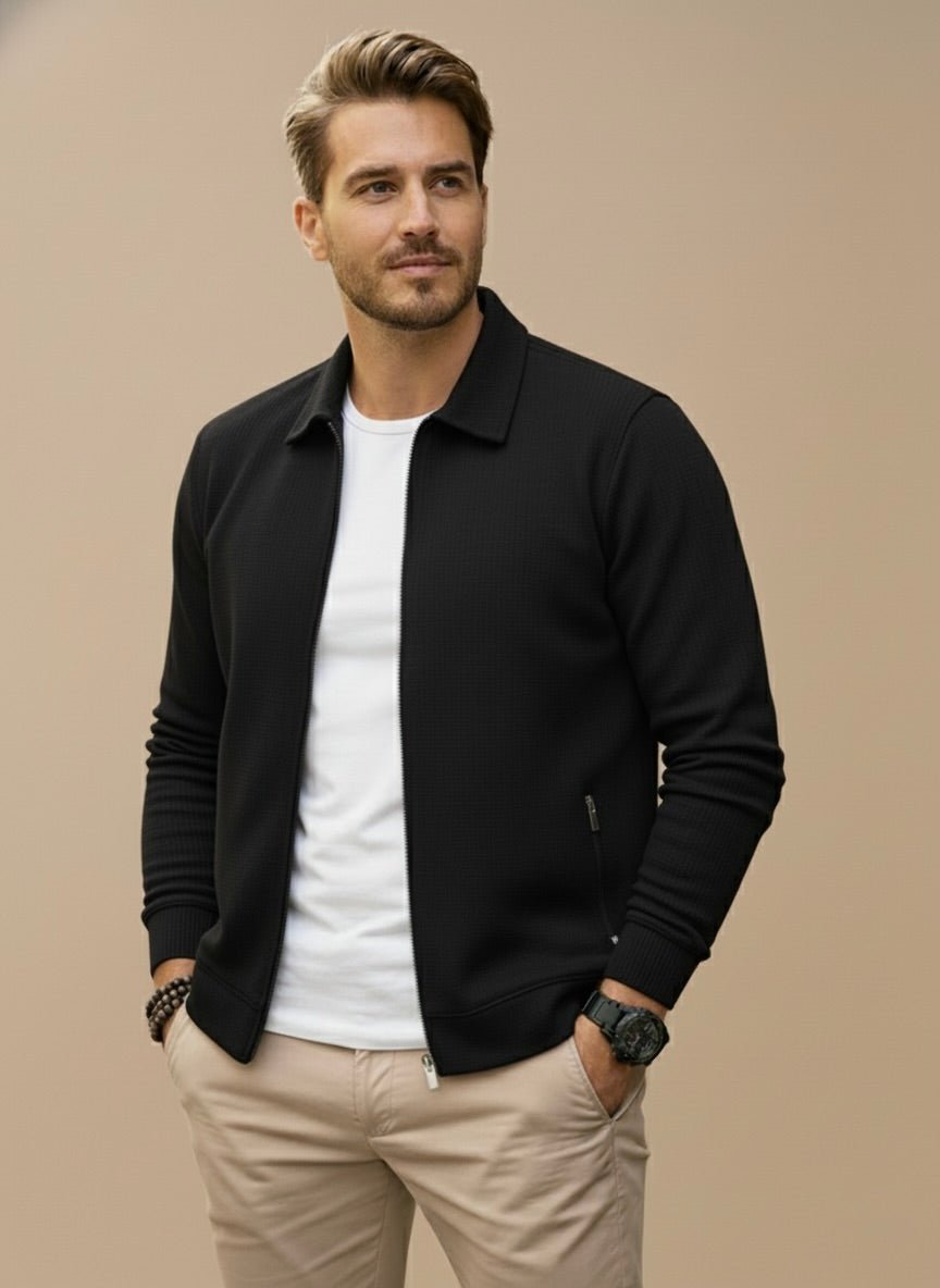 STAND COLLAR ZIP CARDIGAN FOR MEN