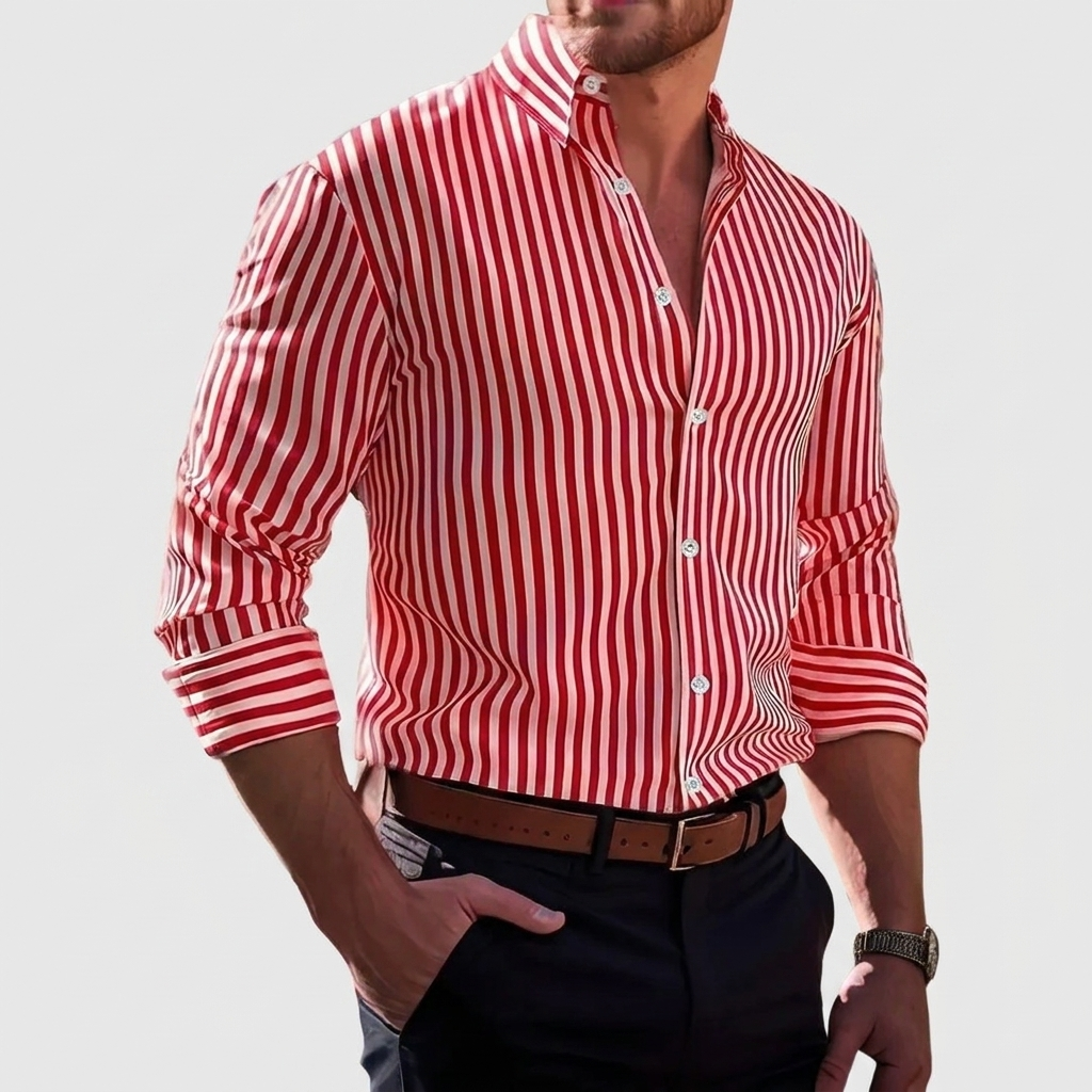 STRIPED STRETCH SHIRT FOR MEN