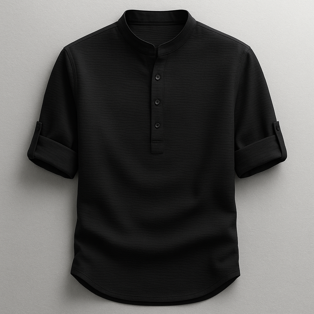 RELAXED CURVED HEM SHIRT FOR MEN