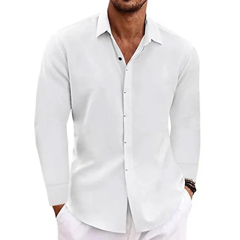 TEXTURED LINEN SHIRT FOR MEN