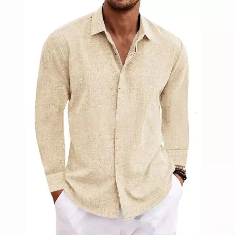 TEXTURED LINEN SHIRT FOR MEN