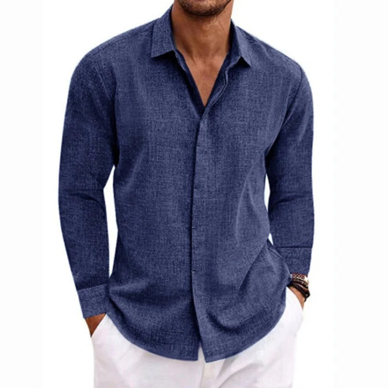 TEXTURED LINEN SHIRT FOR MEN