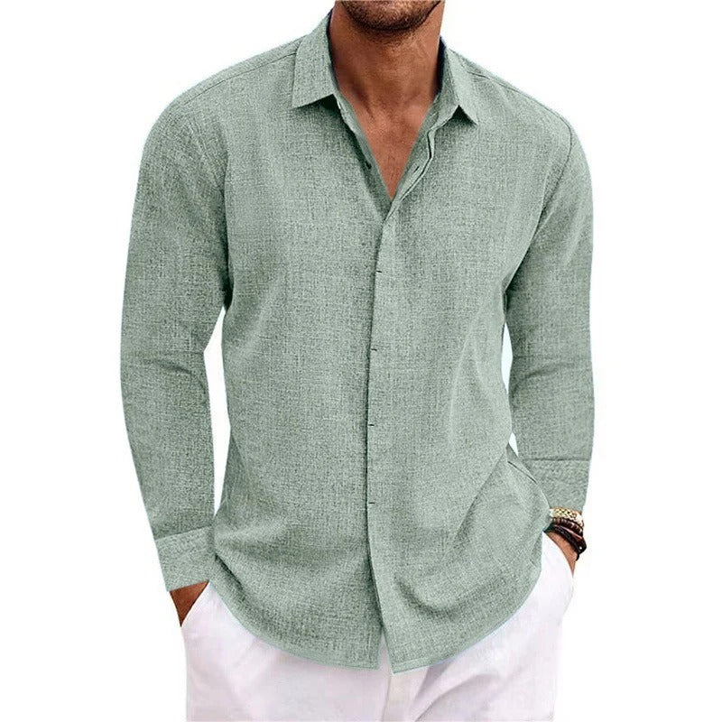 TEXTURED LINEN SHIRT FOR MEN