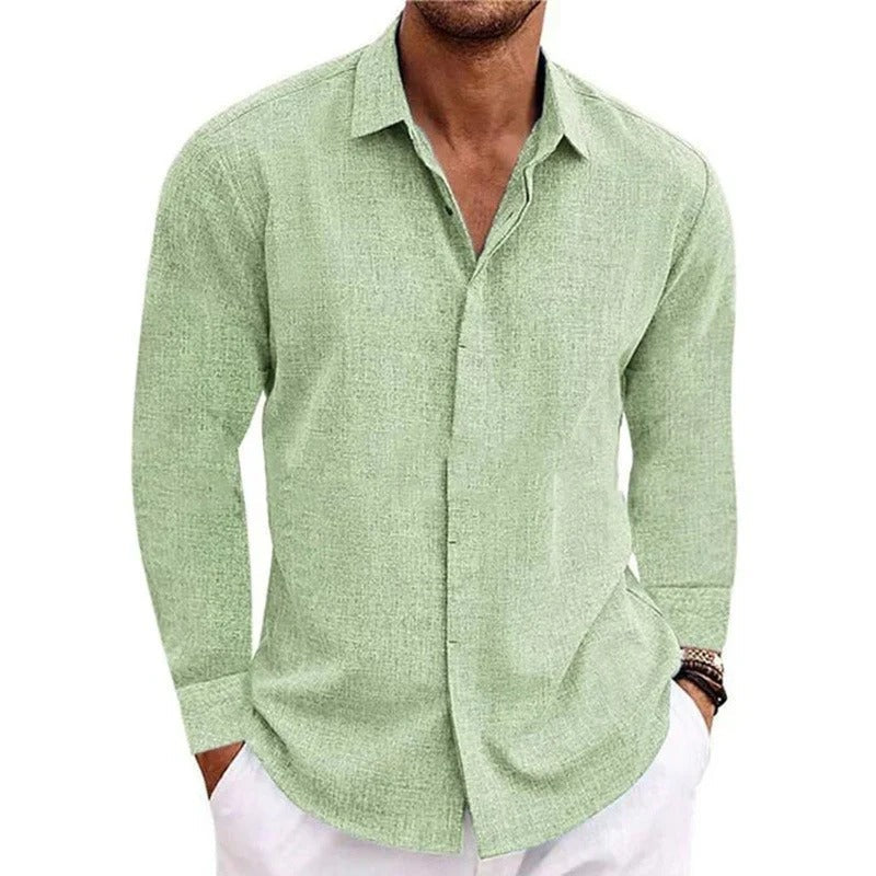 TEXTURED LINEN SHIRT FOR MEN