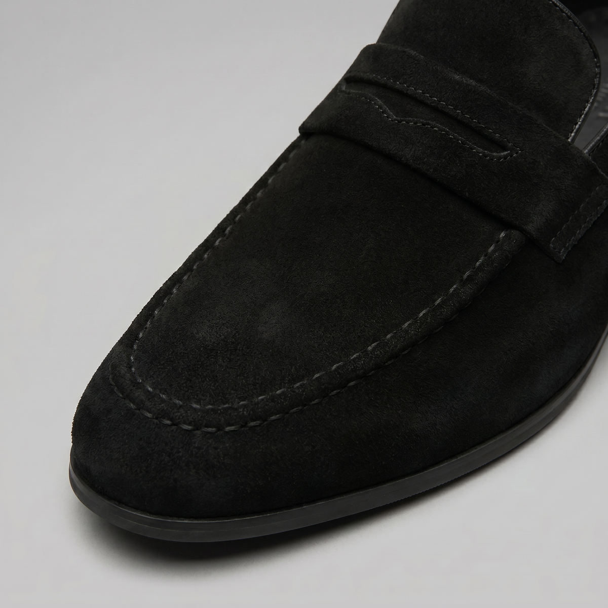 SUEDE EFFECT PENNY LOAFERS FOR MEN