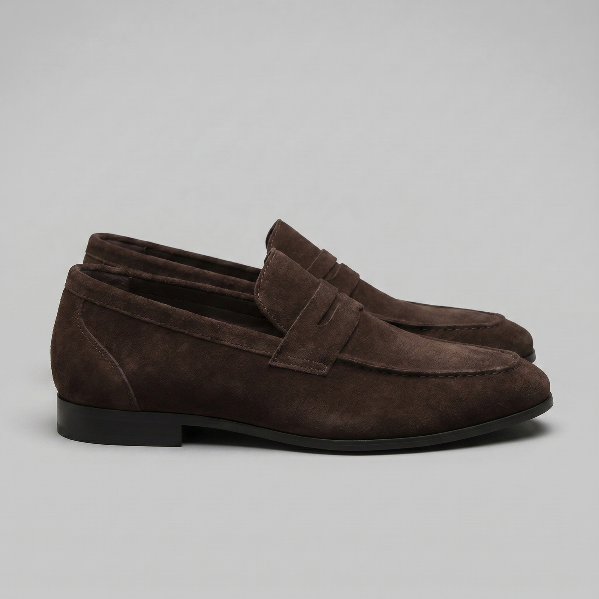 SUEDE EFFECT PENNY LOAFERS FOR MEN
