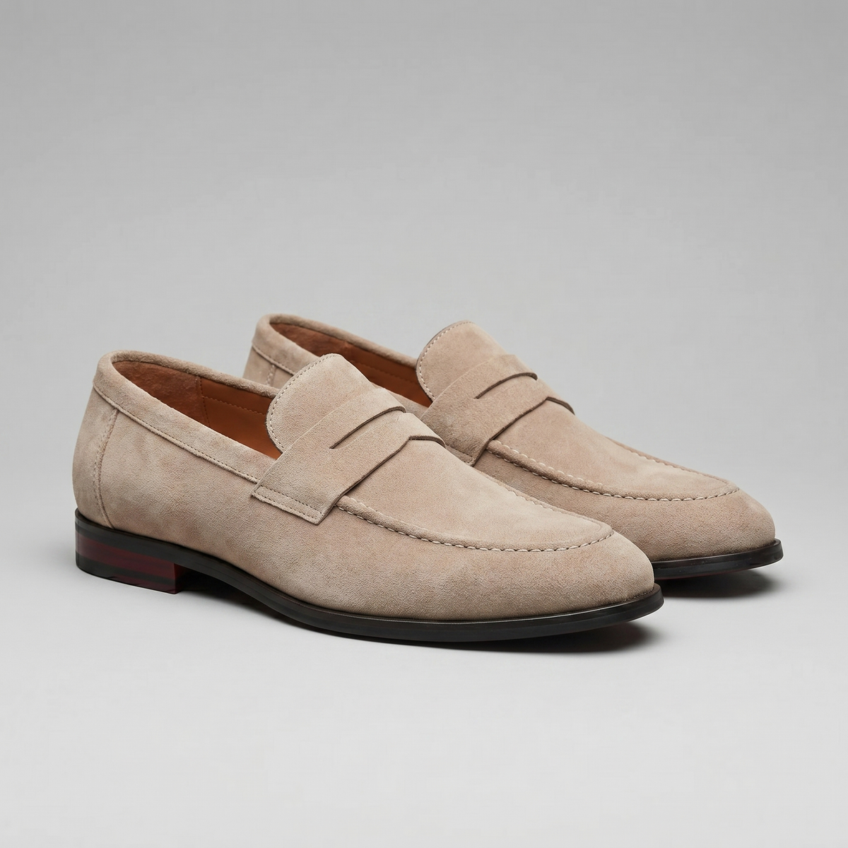 SUEDE EFFECT PENNY LOAFERS FOR MEN