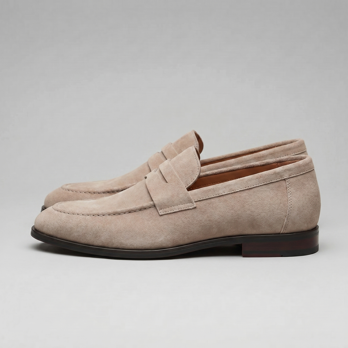 SUEDE EFFECT PENNY LOAFERS FOR MEN