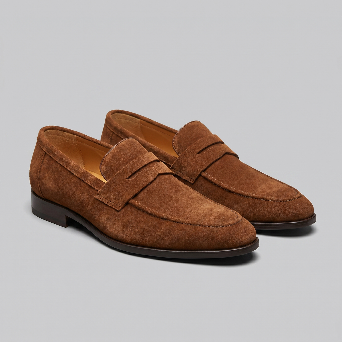 SUEDE EFFECT PENNY LOAFERS FOR MEN