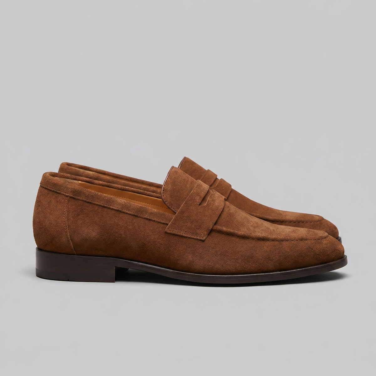 SUEDE EFFECT PENNY LOAFERS FOR MEN