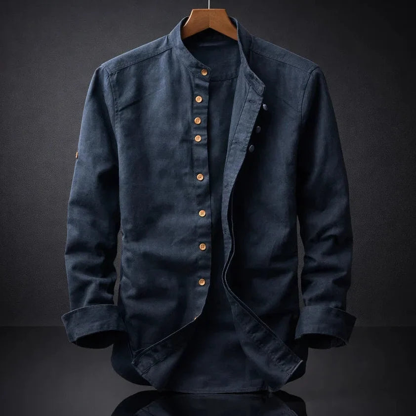 STAND COLLAR BUTTON SHIRT FOR MEN